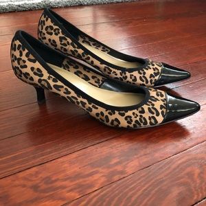 1 3/4 inch animal print kitten heels.